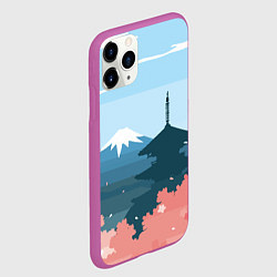 Чехол iPhone 11 Pro матовый Вид на Фудзияму - Япония, цвет: 3D-фиолетовый — фото 2