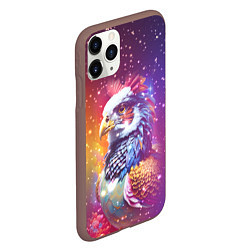 Чехол iPhone 11 Pro матовый Fantastic bird and starry space, цвет: 3D-коричневый — фото 2