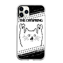 Чехол iPhone 11 Pro матовый The Offspring рок кот на светлом фоне