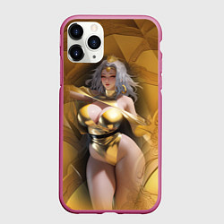 Чехол iPhone 11 Pro матовый Fantasy gold girl