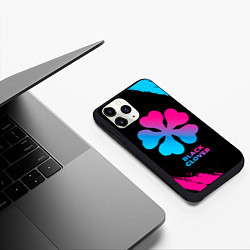 Чехол iPhone 11 Pro матовый Black Clover - neon gradient, цвет: 3D-черный — фото 2