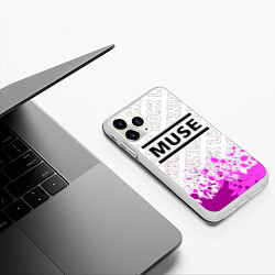 Чехол iPhone 11 Pro матовый Muse rock legends: символ сверху, цвет: 3D-белый — фото 2
