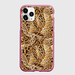 Чехол iPhone 11 Pro матовый Змеиный клубок, цвет: 3D-малиновый