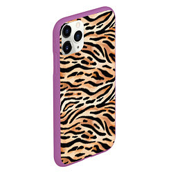 Чехол iPhone 11 Pro матовый Тигровая окраска, цвет: 3D-фиолетовый — фото 2