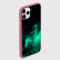 Чехол iPhone 11 Pro матовый Зелёная галактика Midjourney, цвет: 3D-малиновый — фото 2