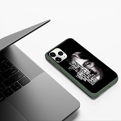Чехол iPhone 11 Pro матовый Джон Леннон легенда, цвет: 3D-темно-зеленый — фото 2