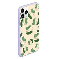Чехол iPhone 11 Pro матовый Монстера абстракция, цвет: 3D-светло-сиреневый — фото 2