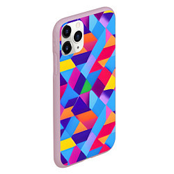 Чехол iPhone 11 Pro матовый Геометрическая абстракция красок, цвет: 3D-розовый — фото 2