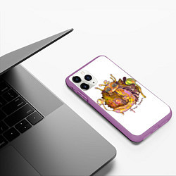 Чехол iPhone 11 Pro матовый Бульбус грибной, цвет: 3D-фиолетовый — фото 2