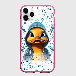 Чехол iPhone 11 Pro матовый Забавный утенок, цвет: 3D-малиновый