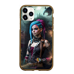 Чехол iPhone 11 Pro матовый Fantasy Jinx Art Arcane League of Legends, цвет: 3D-коричневый
