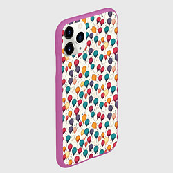 Чехол iPhone 11 Pro матовый Шары, цвет: 3D-фиолетовый — фото 2