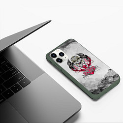 Чехол iPhone 11 Pro матовый Amon Amarth first kill, цвет: 3D-темно-зеленый — фото 2