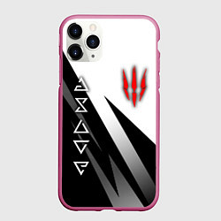 Чехол iPhone 11 Pro матовый The witcher - знаки, цвет: 3D-малиновый