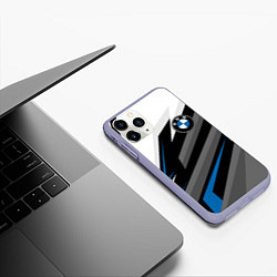 Чехол iPhone 11 Pro матовый БМВ - спортивная униформа, цвет: 3D-светло-сиреневый — фото 2