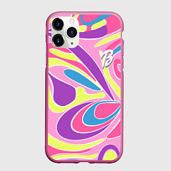 Чехол iPhone 11 Pro матовый Barbie Totally Hair - ретро костюм, цвет: 3D-малиновый