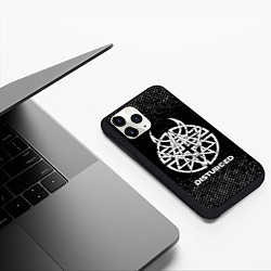 Чехол iPhone 11 Pro матовый Disturbed с потертостями на темном фоне, цвет: 3D-черный — фото 2