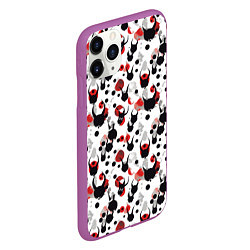 Чехол iPhone 11 Pro матовый Паттерн с рогами, цвет: 3D-фиолетовый — фото 2
