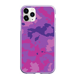 Чехол iPhone 11 Pro матовый Фиолетовый камуфляж