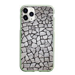 Чехол iPhone 11 Pro матовый Каменный серый паттерн