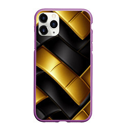 Чехол iPhone 11 Pro матовый Gold black luxury, цвет: 3D-фиолетовый