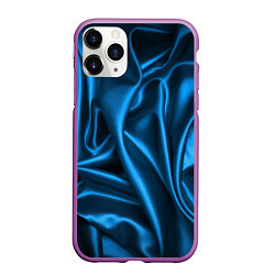 Чехол iPhone 11 Pro матовый Синий шёлк, цвет: 3D-фиолетовый