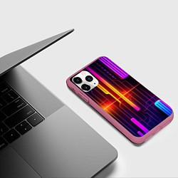 Чехол iPhone 11 Pro матовый Неонка, цвет: 3D-малиновый — фото 2