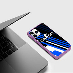 Чехол iPhone 11 Pro матовый Кс го - синий вулкан, цвет: 3D-фиолетовый — фото 2