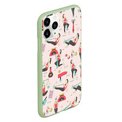 Чехол iPhone 11 Pro матовый Sport woman, цвет: 3D-салатовый — фото 2