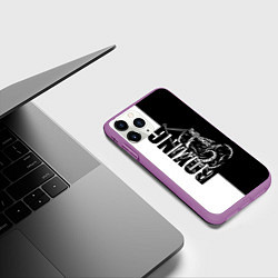 Чехол iPhone 11 Pro матовый Boxing чёрно-белое, цвет: 3D-фиолетовый — фото 2