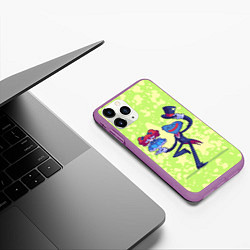 Чехол iPhone 11 Pro матовый Huggy Wuggy and Poppy Playtime, цвет: 3D-фиолетовый — фото 2