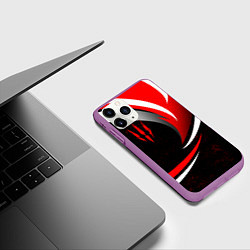 Чехол iPhone 11 Pro матовый Ведьмак - спортивная униформа, цвет: 3D-фиолетовый — фото 2