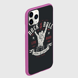 Чехол iPhone 11 Pro матовый Rock and roll - жест козы, цвет: 3D-фиолетовый — фото 2