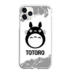 Чехол iPhone 11 Pro матовый Totoro glitch на светлом фоне, цвет: 3D-белый
