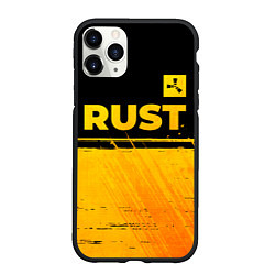Чехол iPhone 11 Pro матовый Rust - gold gradient: символ сверху, цвет: 3D-черный