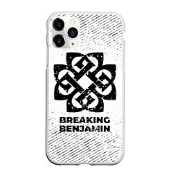 Чехол iPhone 11 Pro матовый Breaking Benjamin с потертостями на светлом фоне