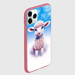 Чехол iPhone 11 Pro матовый Ягнёнок, цвет: 3D-малиновый — фото 2