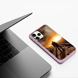 Чехол iPhone 11 Pro матовый Жёлтое солнце Метро, цвет: 3D-розовый — фото 2