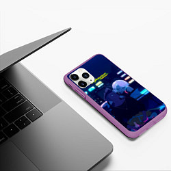 Чехол iPhone 11 Pro матовый Cyberpunk: Edgerunners Дэвид и Люси, цвет: 3D-фиолетовый — фото 2