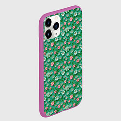 Чехол iPhone 11 Pro матовый Объемные цветочки, цвет: 3D-фиолетовый — фото 2
