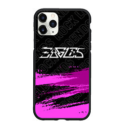 Чехол iPhone 11 Pro матовый Eagles rock legends: символ сверху, цвет: 3D-черный