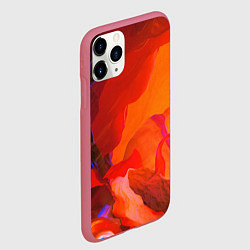 Чехол iPhone 11 Pro матовый Красно-оранжевый камень, цвет: 3D-малиновый — фото 2