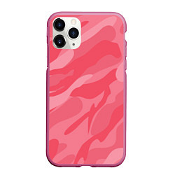 Чехол iPhone 11 Pro матовый Pink military, цвет: 3D-малиновый