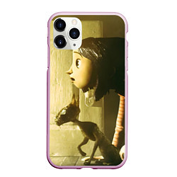 Чехол iPhone 11 Pro матовый Коралина в стране кошмаров дверца, цвет: 3D-розовый