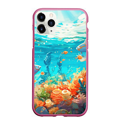 Чехол iPhone 11 Pro матовый Морской подводный мир