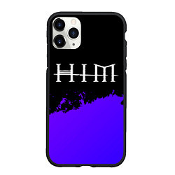 Чехол iPhone 11 Pro матовый HIM purple grunge