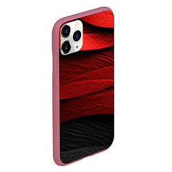 Чехол iPhone 11 Pro матовый Шероховатая красно-черная текстура, цвет: 3D-малиновый — фото 2