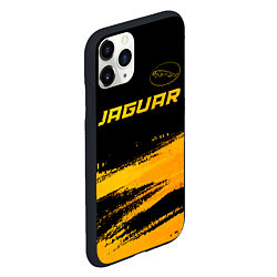 Чехол iPhone 11 Pro матовый Jaguar - gold gradient: символ сверху, цвет: 3D-черный — фото 2