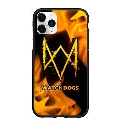 Чехол iPhone 11 Pro матовый Watch Dogs - gold gradient, цвет: 3D-черный
