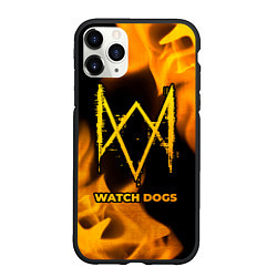 Чехол iPhone 11 Pro матовый Watch Dogs - gold gradient